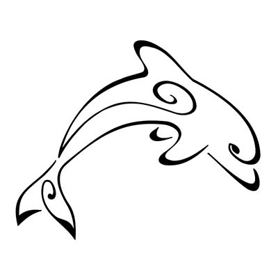 Elegant Dolphin Sample Design Water Transfer Temporary Tattoo(fake Tattoo) Stickers NO.11128